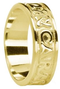 Mens Gold "My Soul Mate" Celtic Band Ring