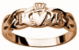 Ladies Rose Gold Claddagh Celtic Wedding Ring