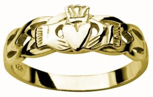 Ladies Gold Claddagh Celtic Wedding Ring