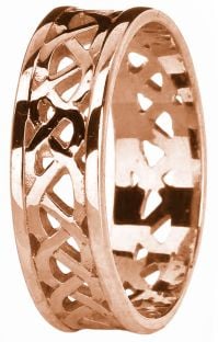 Rose Gold Celtic Band Ring Unisex Mens Ladies