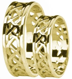 14K Gold coated Silver Celtic Band Ring Set