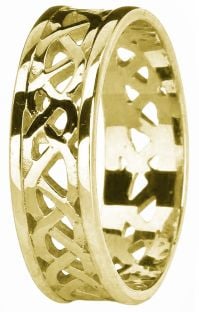 Gold Celtic Band Ring Unisex Mens Ladies