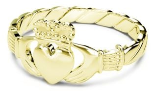 Gold Claddagh "Rope" Ring 