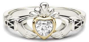  Ladies Diamond Gold Claddagh Ring