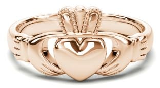 Classic Ladies 14K Rose Gold coated Silver Claddagh Ring