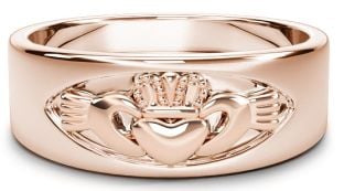 Rose Gold Claddagh Band Ring Unisex Mens Ladies