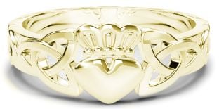 Ladies Gold Claddagh Celtic Knot Ring 