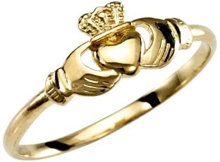 Childs Kids Petite Gold Silver Claddagh Ring