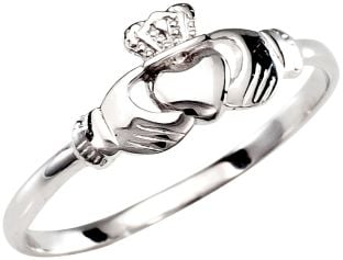 Childs Kids Petite Silver Claddagh Ring