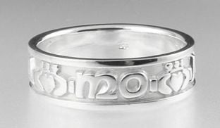 Ladies Silver "My Soul Mate" Celtic Claddagh Band Ring