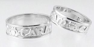 Silver "My Soul Mate" Claddagh Band Ring Set