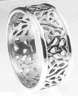 Mens 10K/14K/18K White Gold "Celtic Knot" Wedding Ring