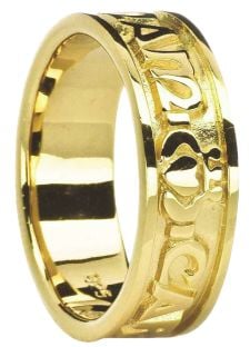 Ladies14K Gold Silver "My Soul Mate" Celtic Claddagh Band Ring