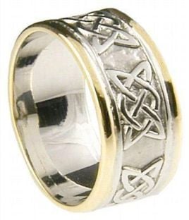 Mens 10K/14K/18K Two Tone Gold Celtic "Lovers Knot " Wedding Ring