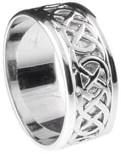 Mens 10K/14K/18K White Gold Celtic "Eternity Knot" Wedding Ring