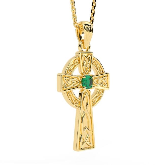 Mens gold celtic cross pendant discount