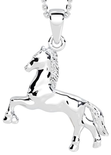 Silver Irish Horse Pendant Necklace