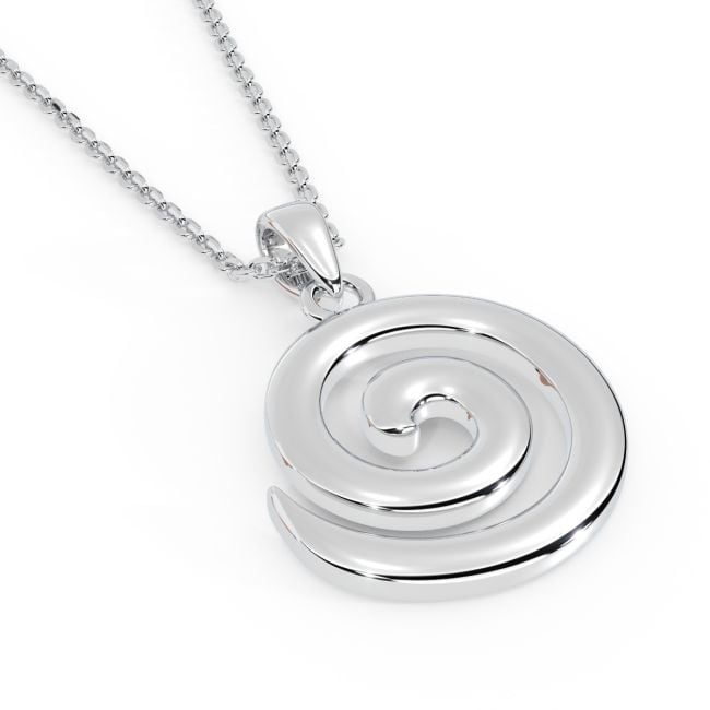 Budding Spiral Necklace Celtic Sterling Silver Pendant 
