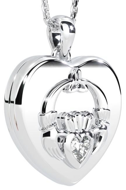 Claddagh locket necklace outlet