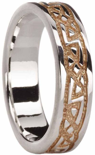 14K Gold Silver Celtic Ring Unisex Ladies Mens