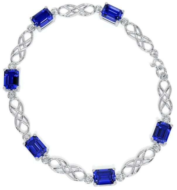 Silver Sapphire Celtic Bracelet