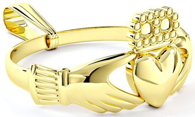 Gold coated Silver Claddagh Ring Pendant Necklace
