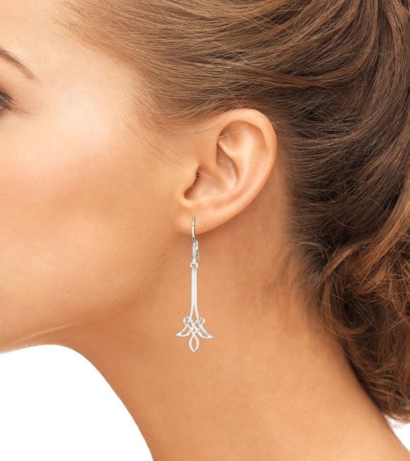 White gold on deals 925 Solid Silver Earring