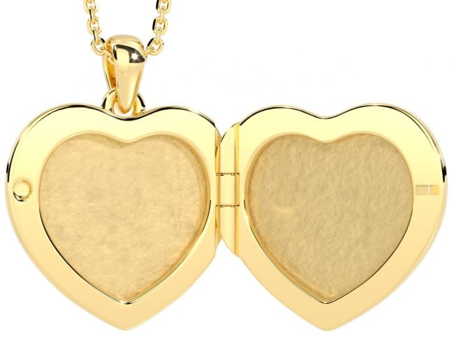 Yellow Gold Diamond Heart Lock Necklace