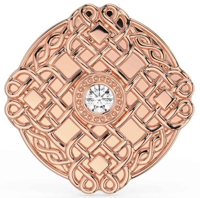 Diamond Rose Gold Celtic Warrior Brooch