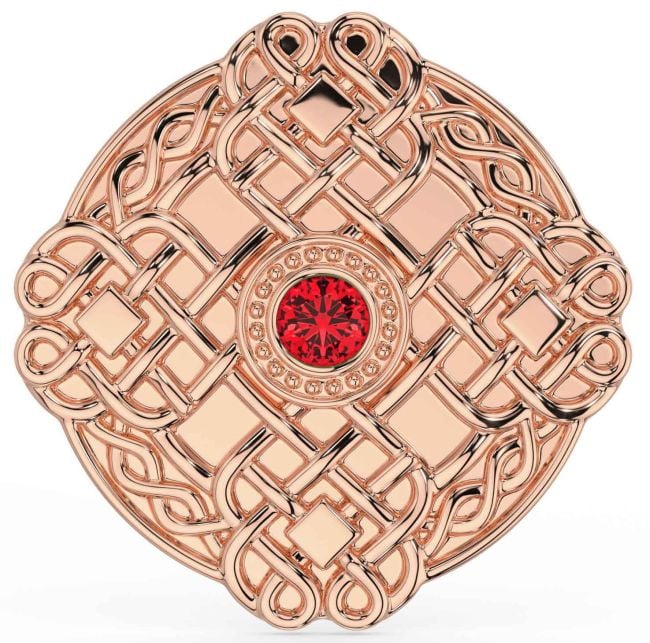 Ruby Rose Gold Celtic Warrior Brooch