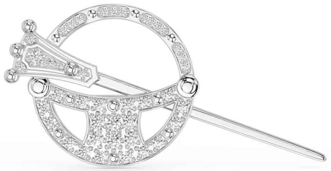 Diamond Silver Celtic Ardagh Brooch