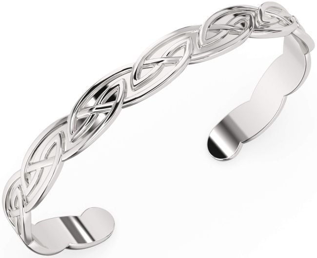 Sterling Silver Claddagh Celtic Knot Bangle Bracelet Cuff