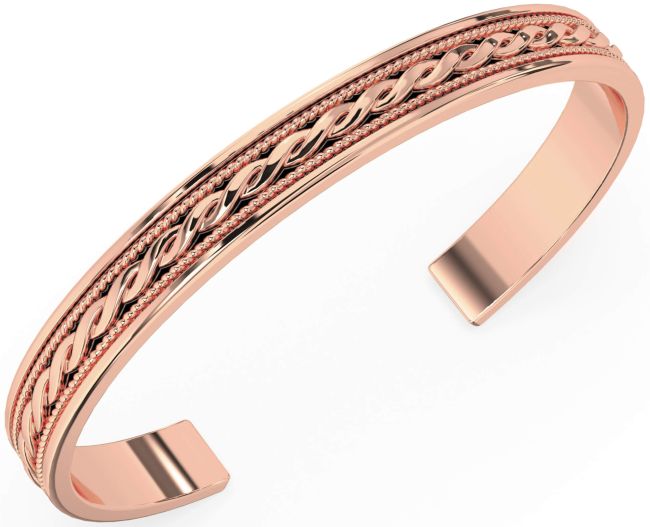 Rose Gold Silver Black Rhodium Celtic Cuff Bracelet