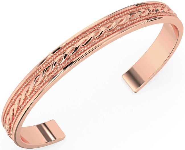 Rose Gold Silver Celtic Cuff Bracelet