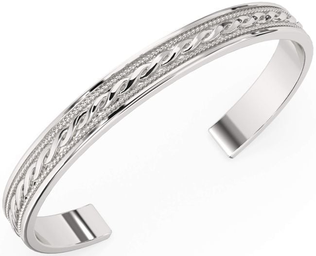 Silver Svart Rodium Keltiskt Manschett Armband