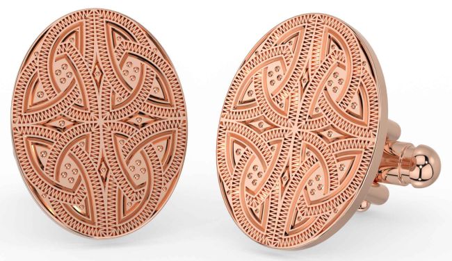 Rose Gold Silver Celtic Warrior Cufflinks