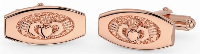 Rose Gold Silver Claddagh Cufflinks