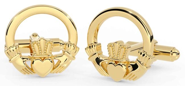 Gold Silver Claddagh Cufflinks