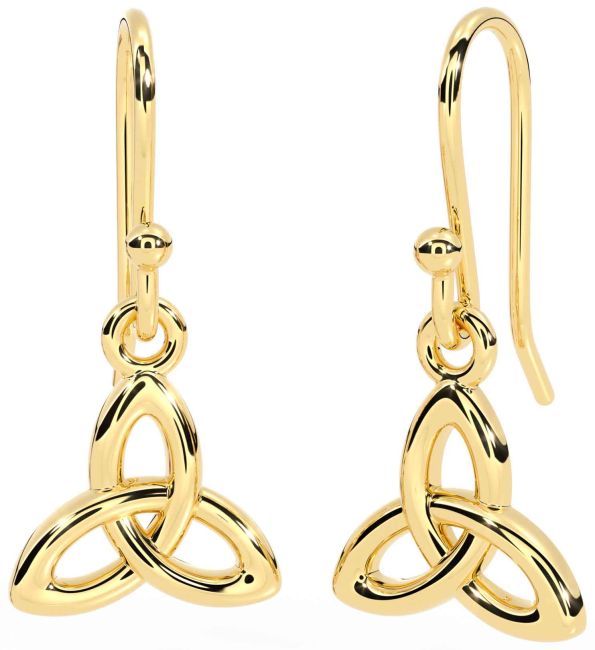 Gold Silver Celtic Trinity Knot Dangle Earrings