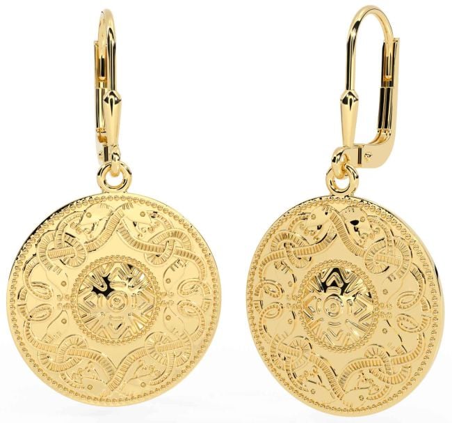 Gold Silver Celtic Warrior Dangle Earrings