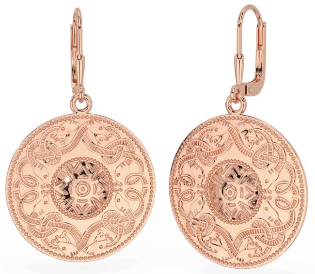 Rose Gold Silver Celtic Warrior Dangle Earrings