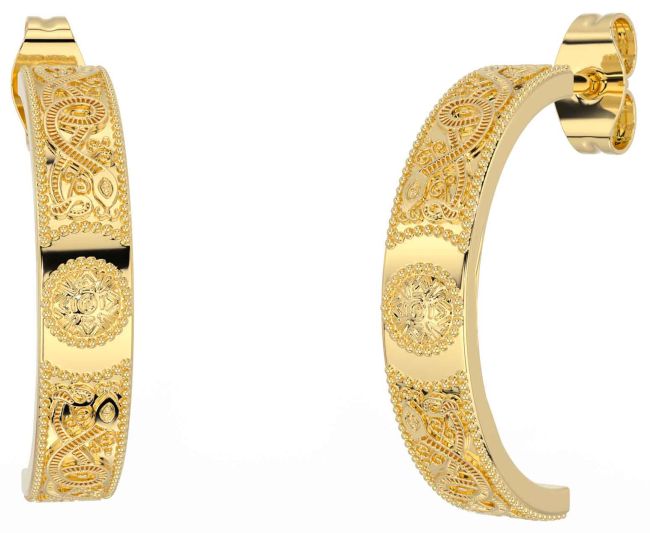 Gold Silver Celtic Dangle Earrings