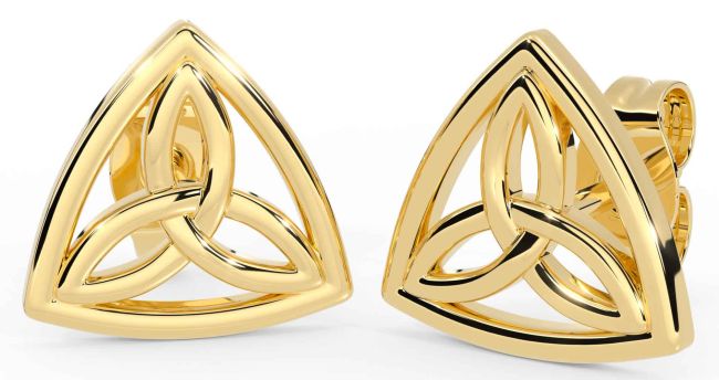 Gold Silver Celtic Trinity Knot Stud Earrings