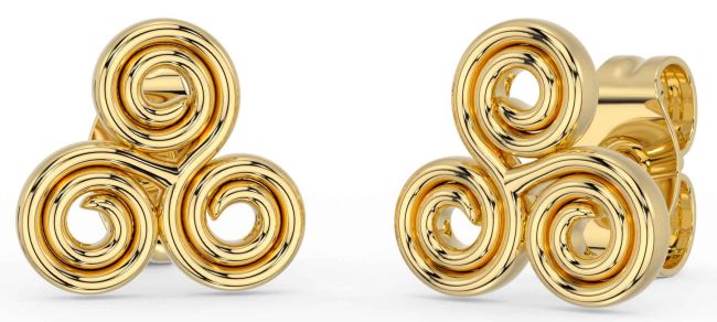 Gold Celtic Stud Earrings