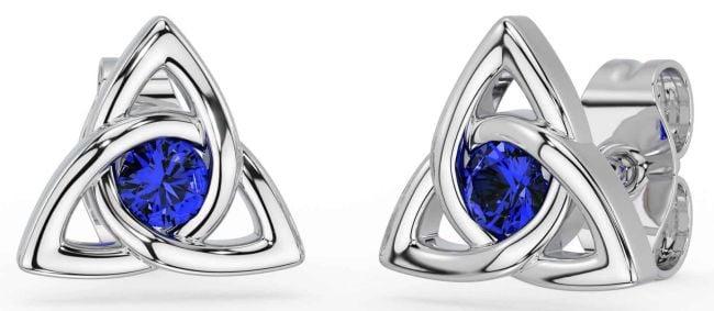 Safir Aur Alb Cercei Stud Celtic Trinity Knot