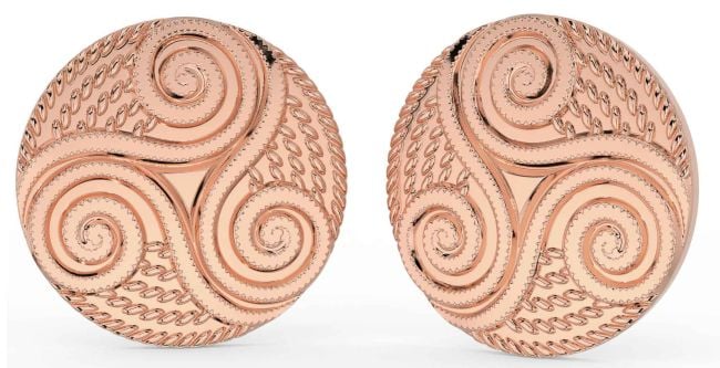 Rose Gold Silver Celtic Stud Earrings