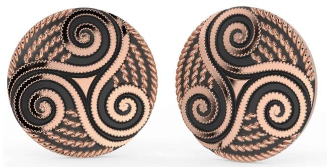 Rose Gold Black Rhodium Celtic Stud Earrings