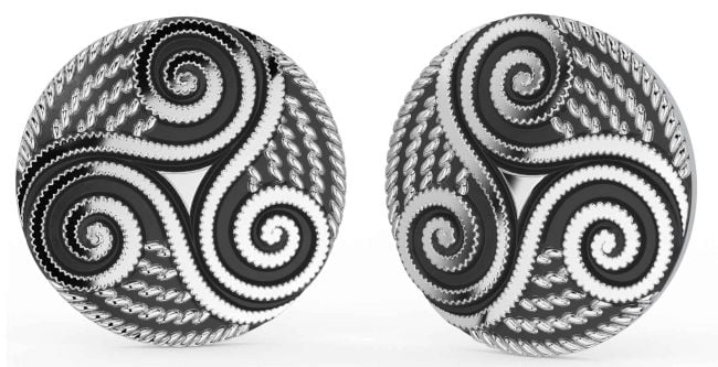 Silver Black Rhodium Celtic Stud Earrings