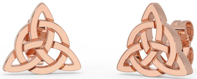 Rose Gold Celtic Trinity Knot Stud Earrings