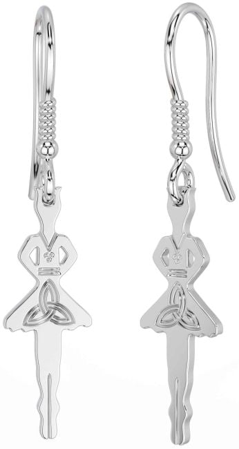 Silver Celtic Trinity Knot Dangle Earrings